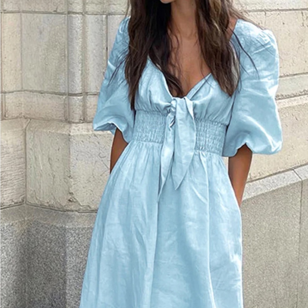 Commense Light Blue Midi Dress - Picture 4 of 6